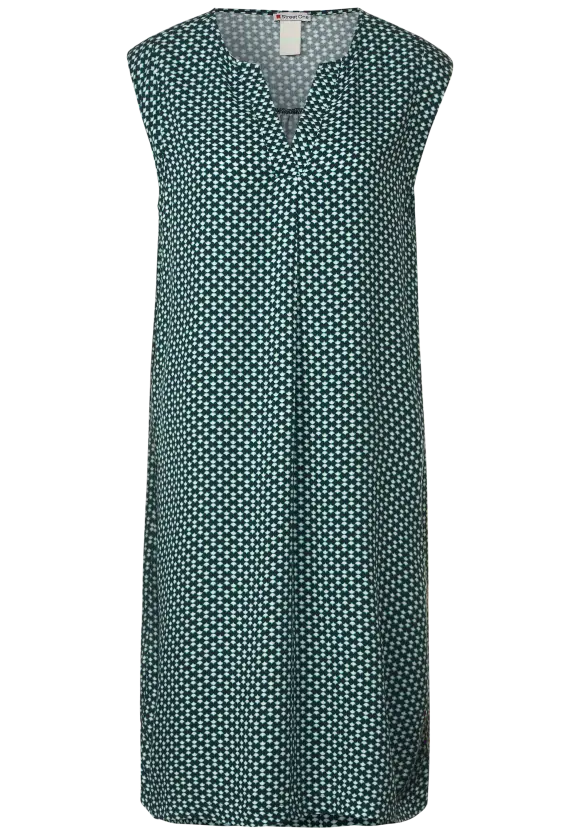 Print Viskose Kleid - cool vintage green