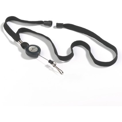Lacets textile Durable avec enrouleur noir - Boîte 10