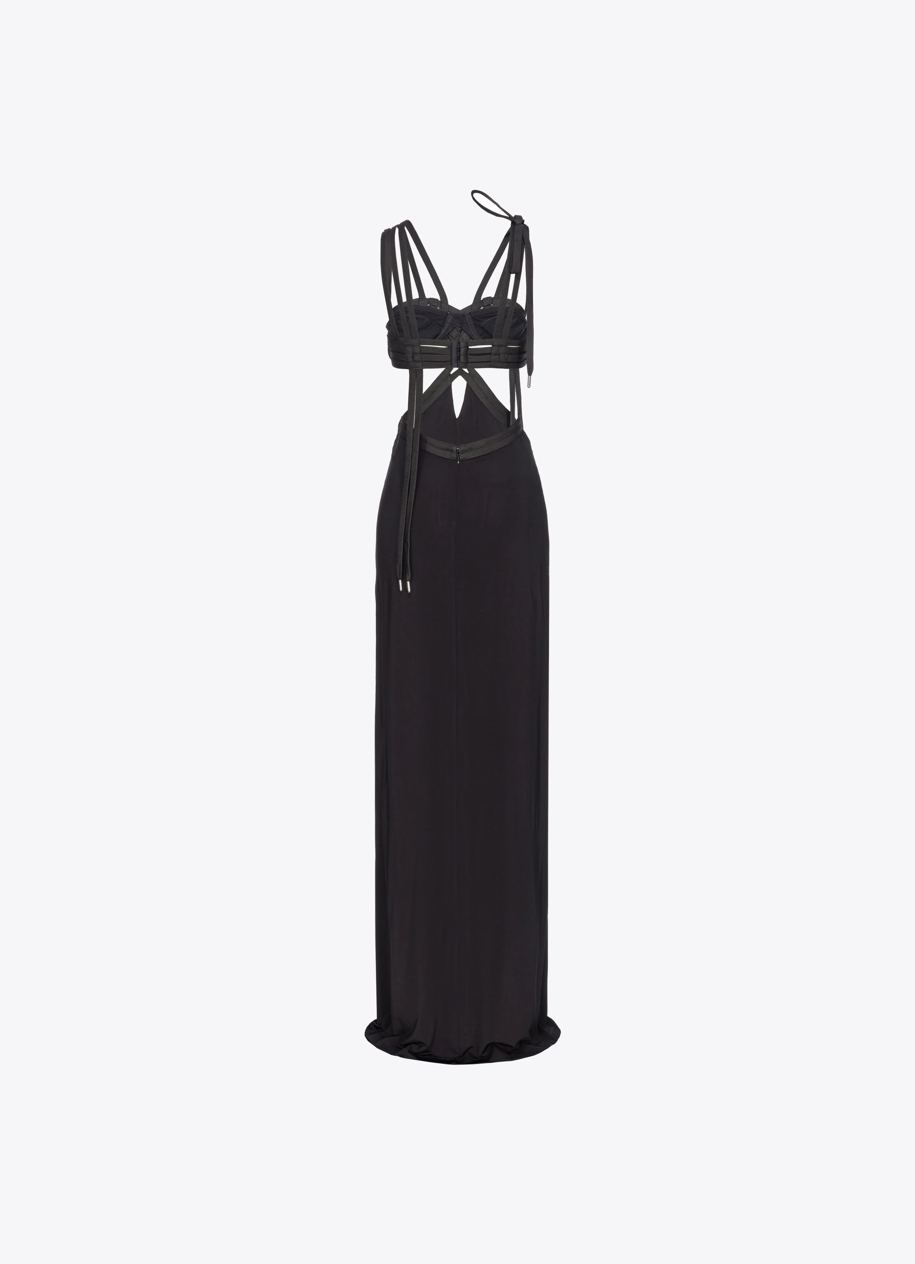 Robe longue à lacets | Noir