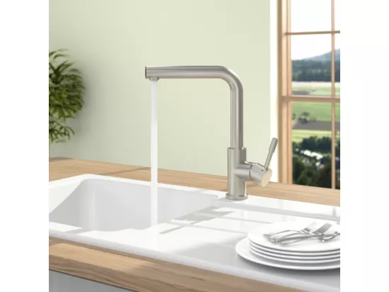Robinet cuisine VILLEROY ET BOCH Modern Steel acier massif