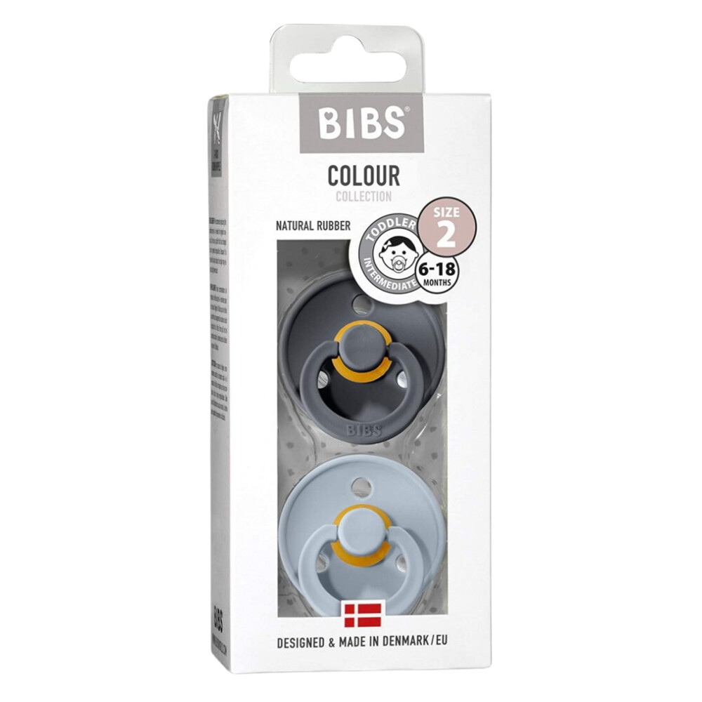 Bibs Fopspeen Maat 2 6-18 mnd Iron Baby Blue2 stuks