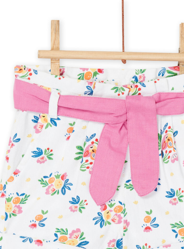 Short blanc à imprimé fleuri