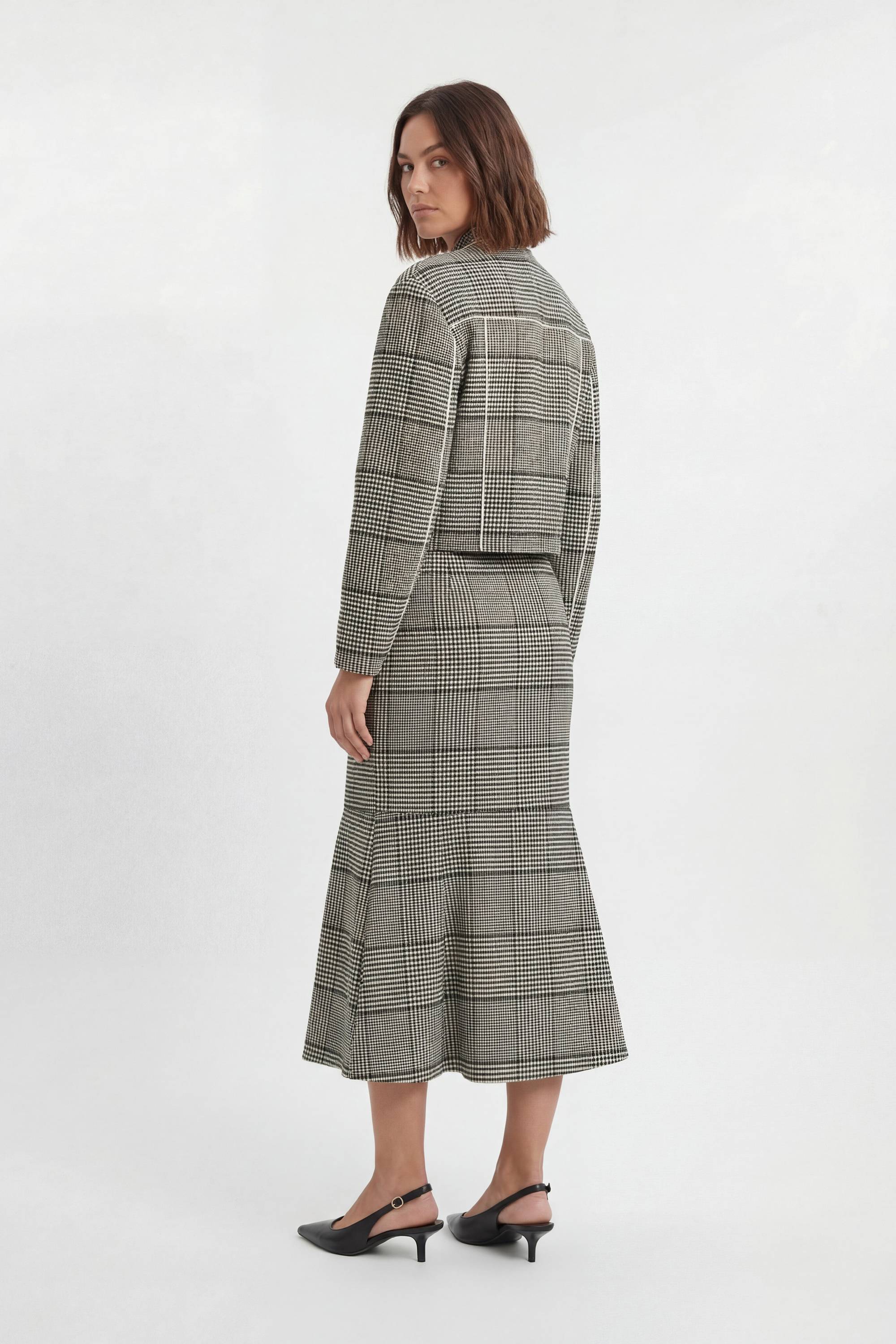 KarenMillen Veste Cintrée À Carreaux Col Montant