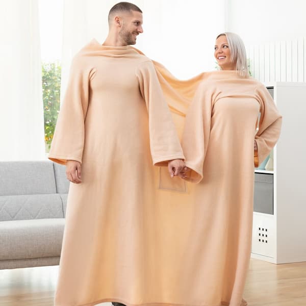 Dobbelt ermet teppe med sentral lomme Doublanket InnovaGoods - Blå