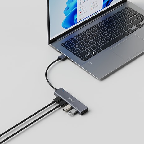Deltaco USB-A 4-port - grå
