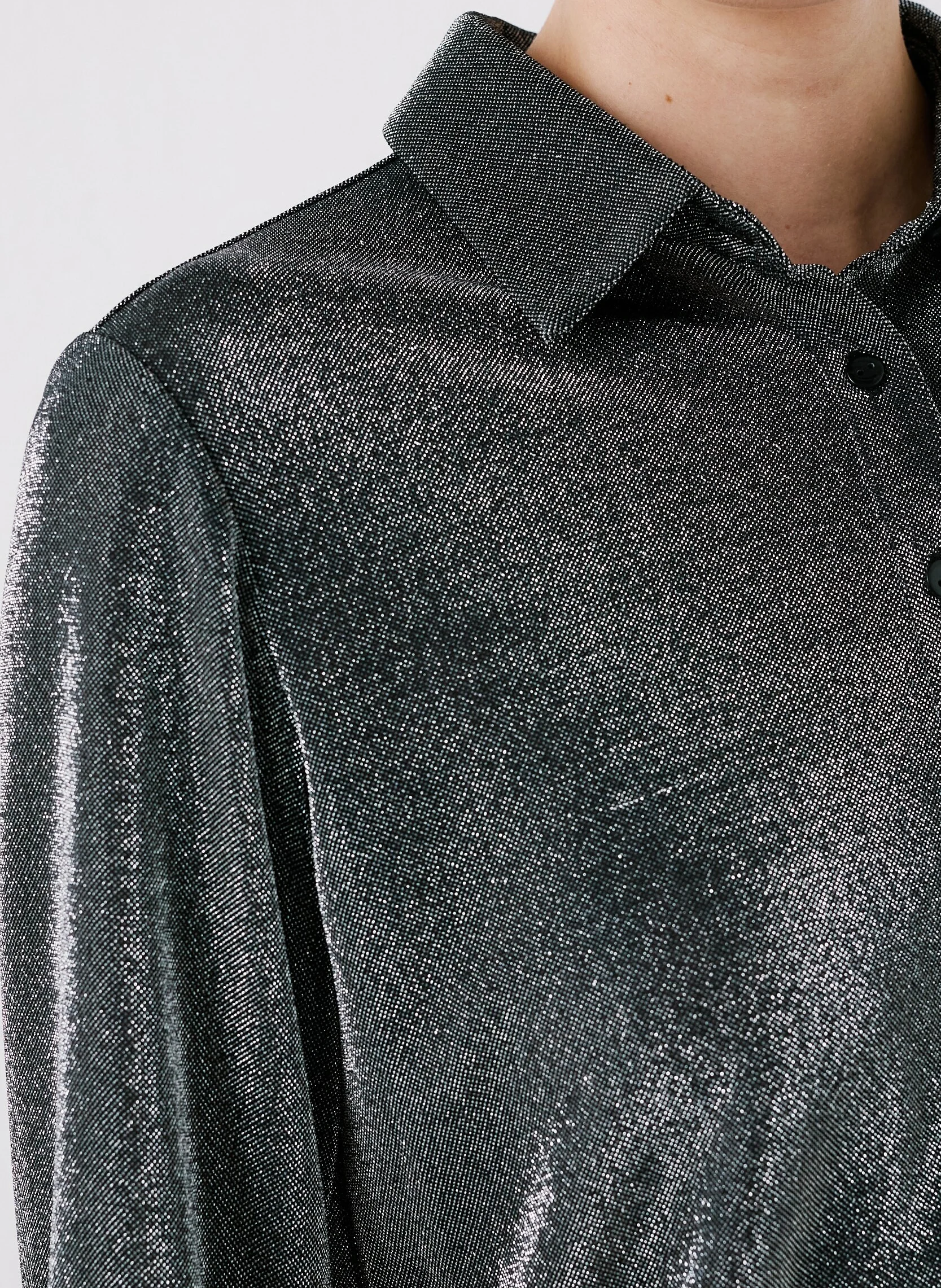 TALBA4 - Chemise droite métallisée | Argent