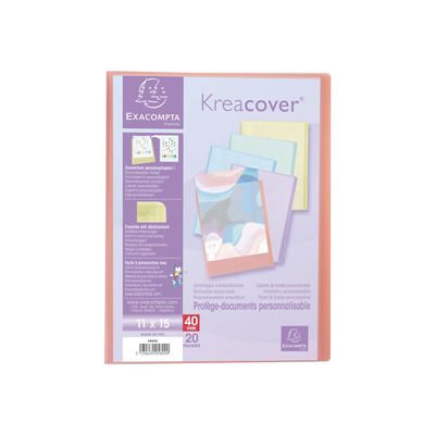 Exacompta Kreacover Pastel - Porte vues personnalisable - 40 vues - 11 x 15 cm - disponible dans différentes couleurs
