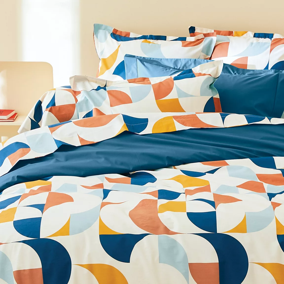 Taie d'oreiller carrée percale de coton (65 x 65 cm) Modulo Multicolore