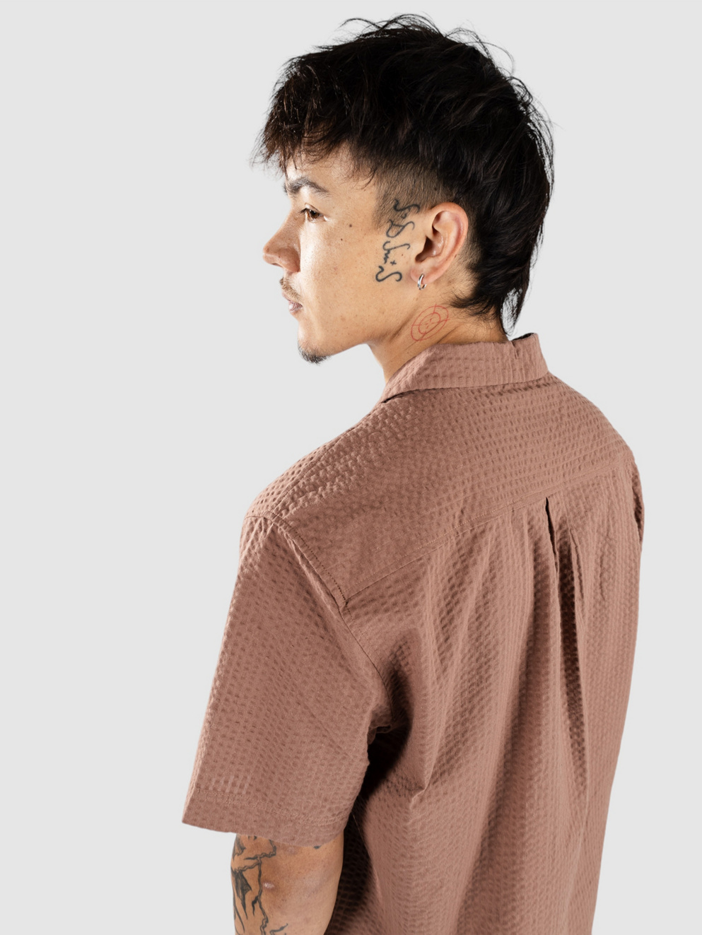 Anerkjendt Akleo S-S Seersucker Shirt cognac