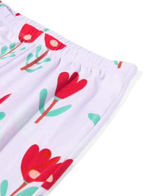 pyjama en tissu micro avec fleurs pour enfant lilas