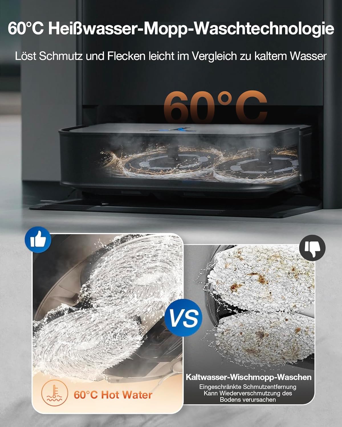 ECOVACS DEEBOT X2 Combo Saugroboter mit Wischfunktion 8700Pa mit Handstaubsauger, doppelte automatische Leerung, 15mm Mopp-Hebesystem, selbstreinigender Roboterstaubsauger, Heißwasser-Moppreinigung