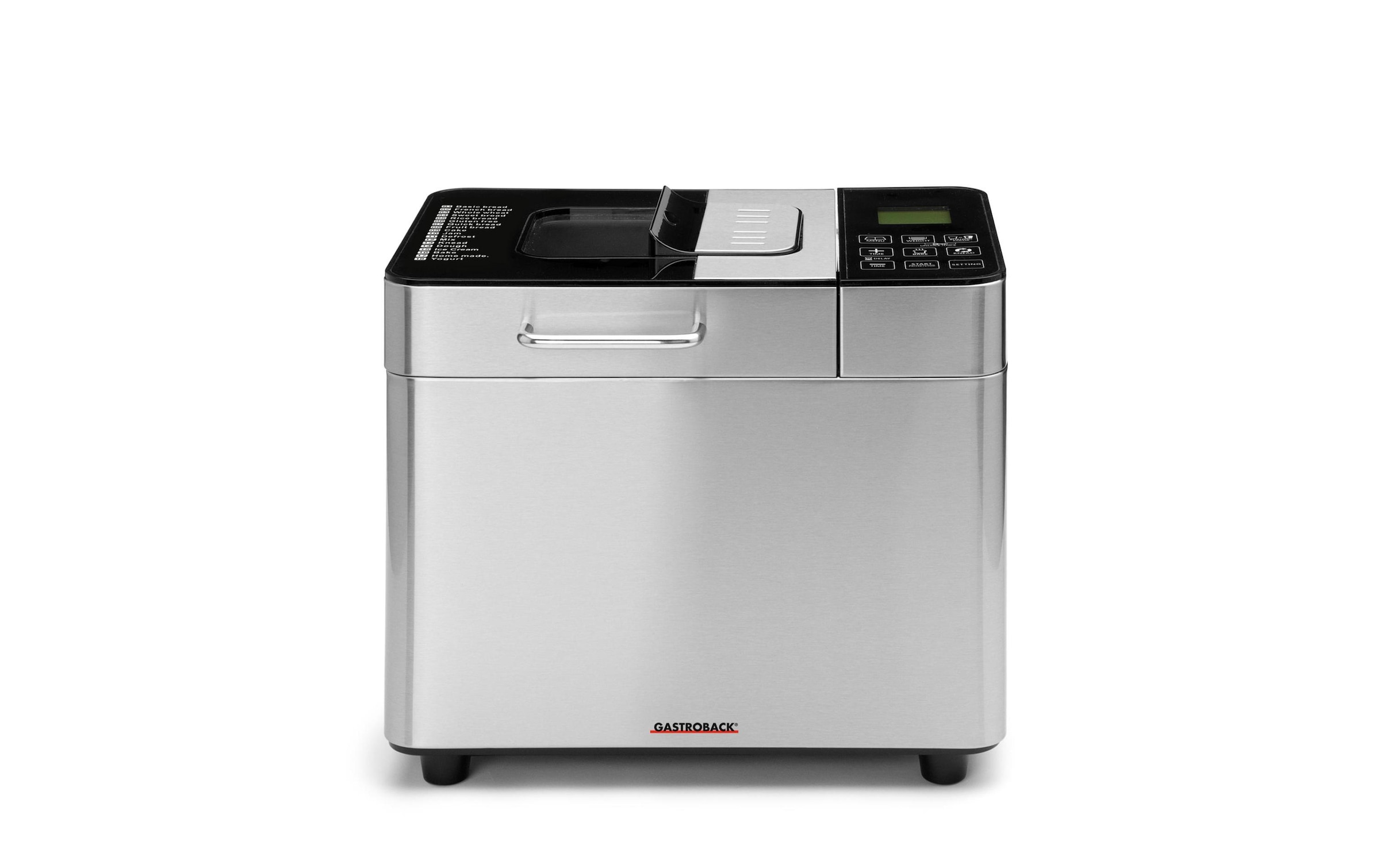 Gastroback Brotbackautomat »»Design Advanced Silberfarben Schwarz« Art.-Nr.: 7290385643« 18 Programme Lieferung mit passendem CH-Fixadapter