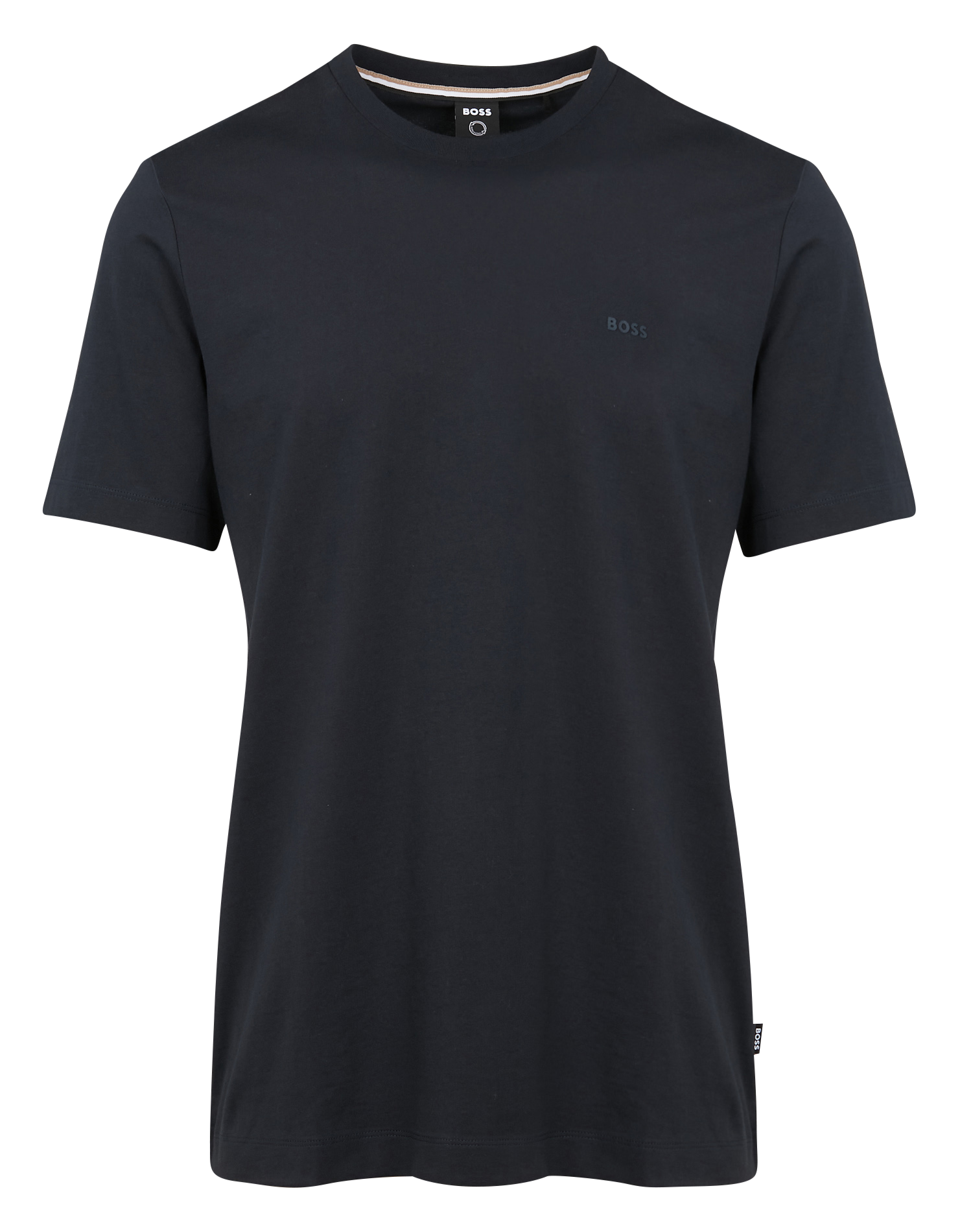 Tee-shirt col rond droit en coton| Bleu
