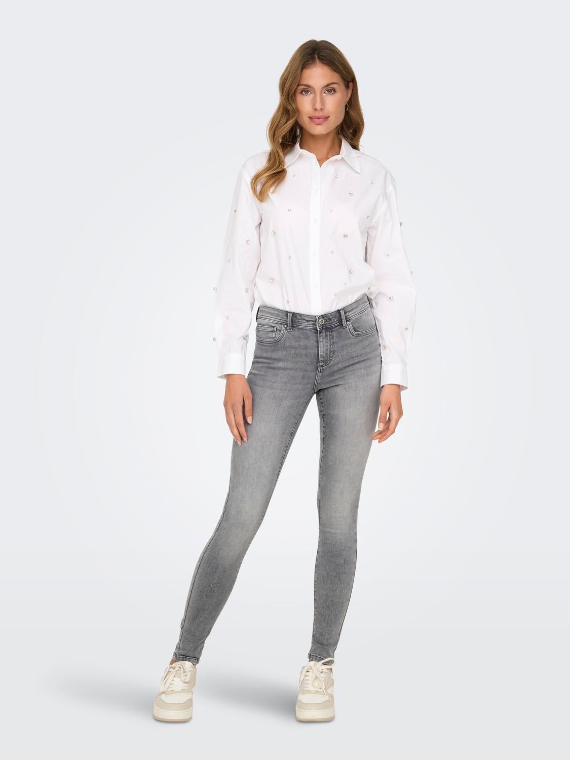 ONLWAUW Mittlere Taille Skinny Fit Jeans Medium Grey Denim