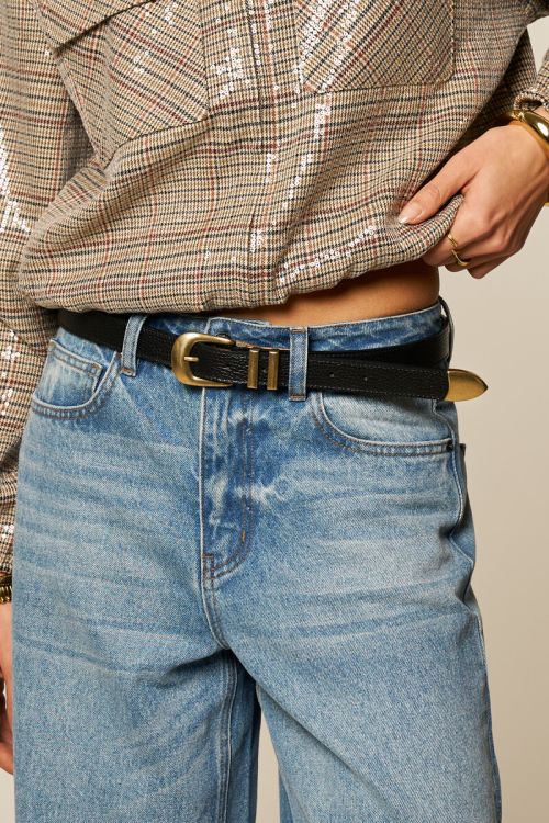 Zwarte leren riem