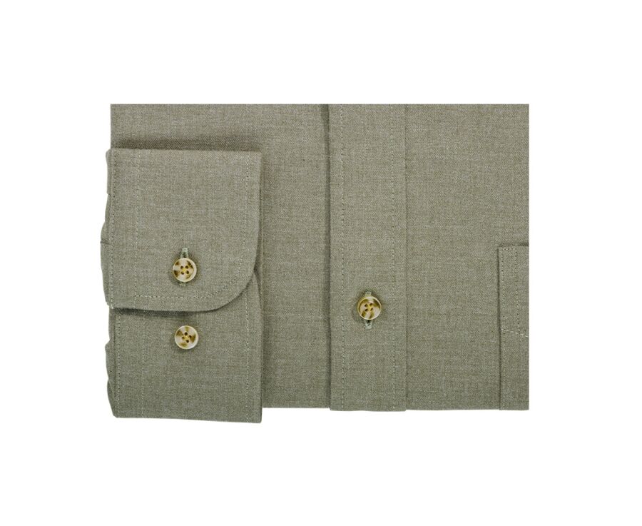 Chemise flanelle Vert Army - Poche poitrine - ALEXANDER