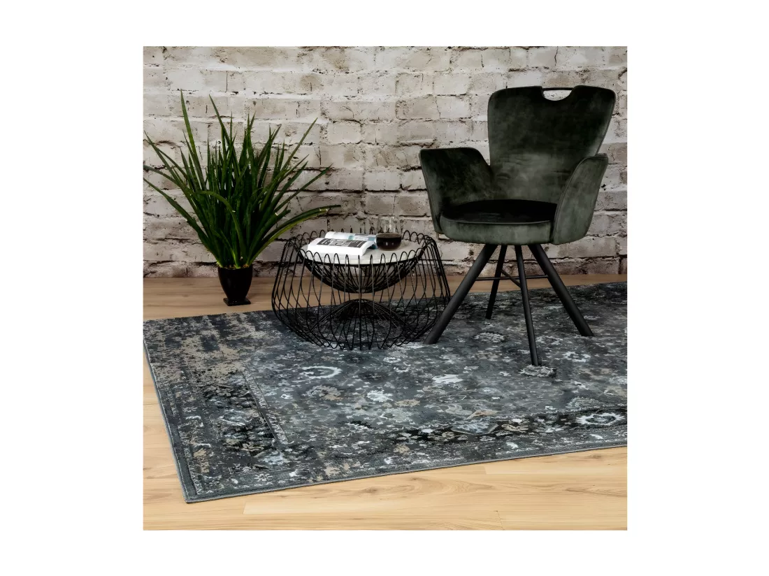 Tapis 170x120cm, design G708A coloris bleu pétrole - Confort et élégance pour votre intérieur