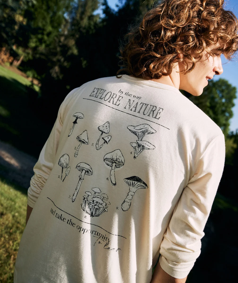 T-SHIRT MANCHES LONGUES GARÇON EN COTON BIOLOGIQUE ÉCRU
