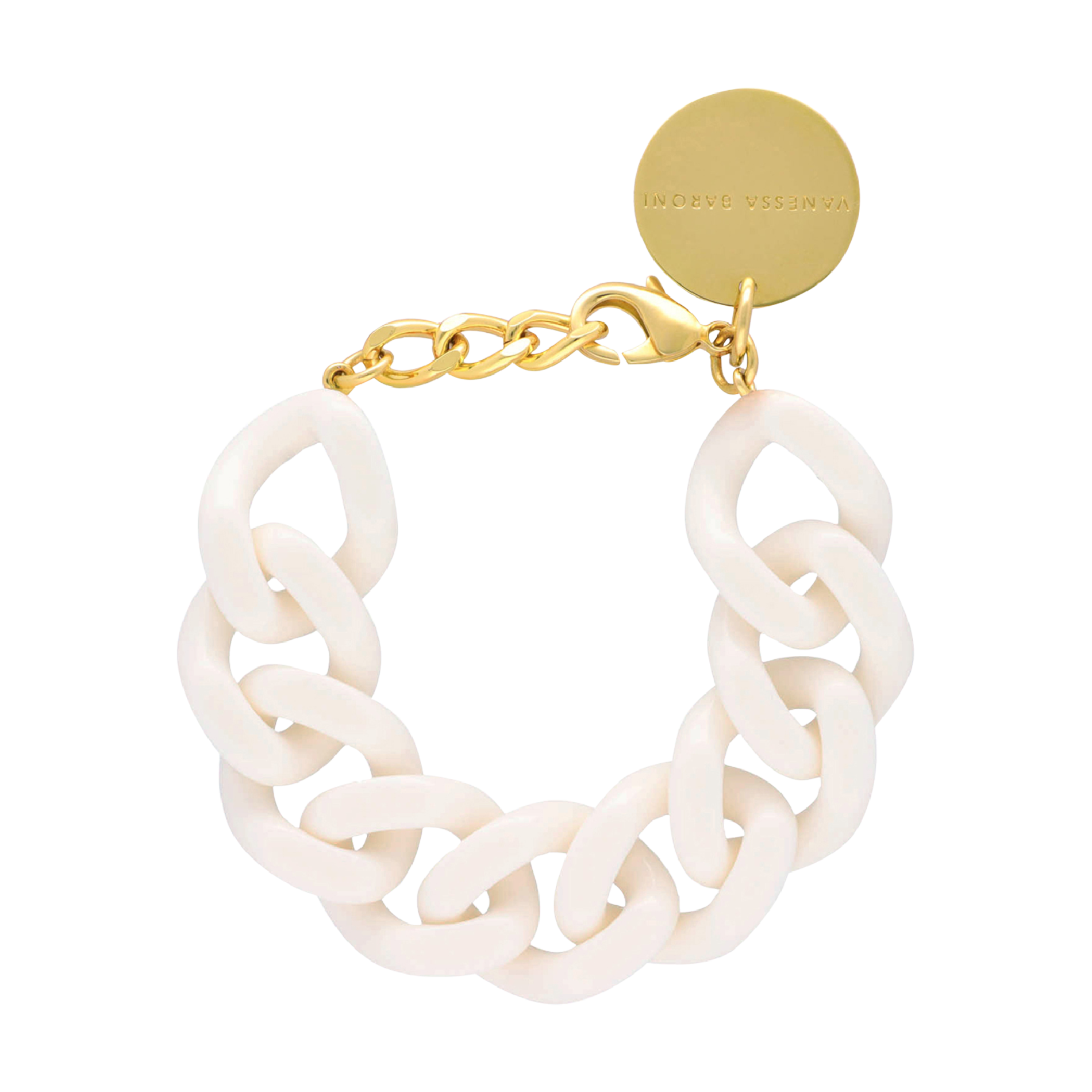 Bracelet à maillons plats | Blanc
