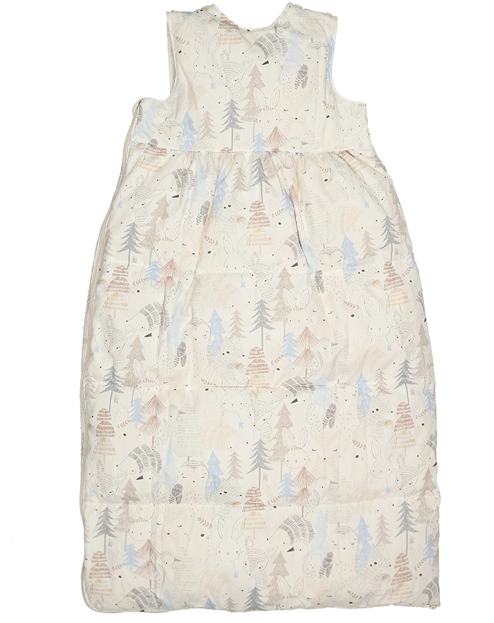 Daunen-Schlafsack WALDTIERE in offwhite/hellblau