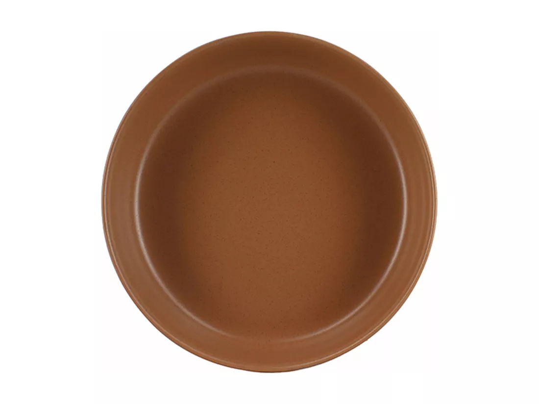 Novastyl - Lot 6 Assiettes Coupes Arita 20.5cm En Gres Marron