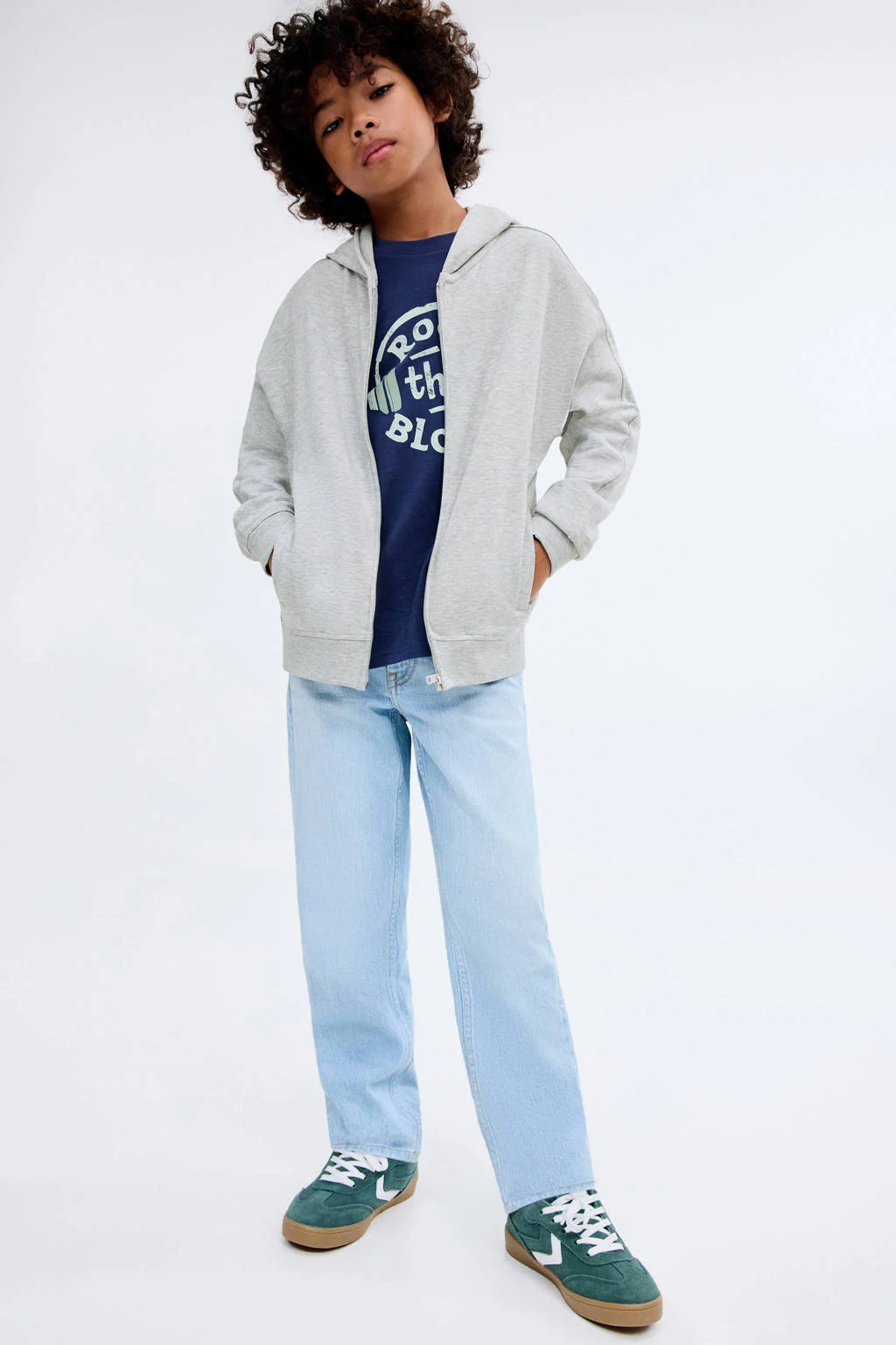 Mango Kids sweatvest grijs