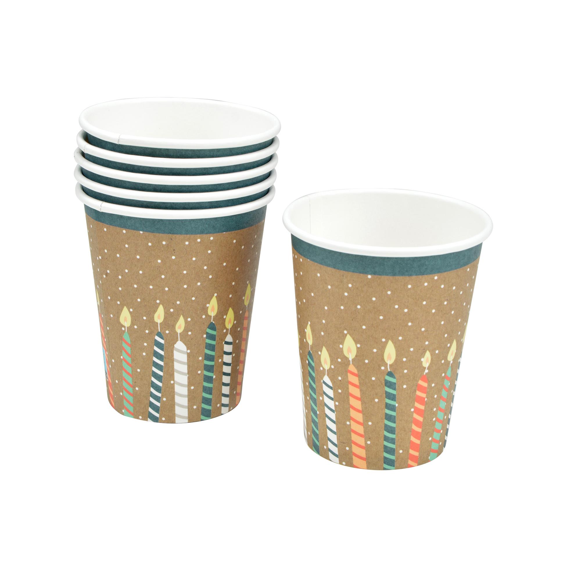 SET 6 GOBELETS CARTON 23CL ANNIVERSAIRE KRAFT