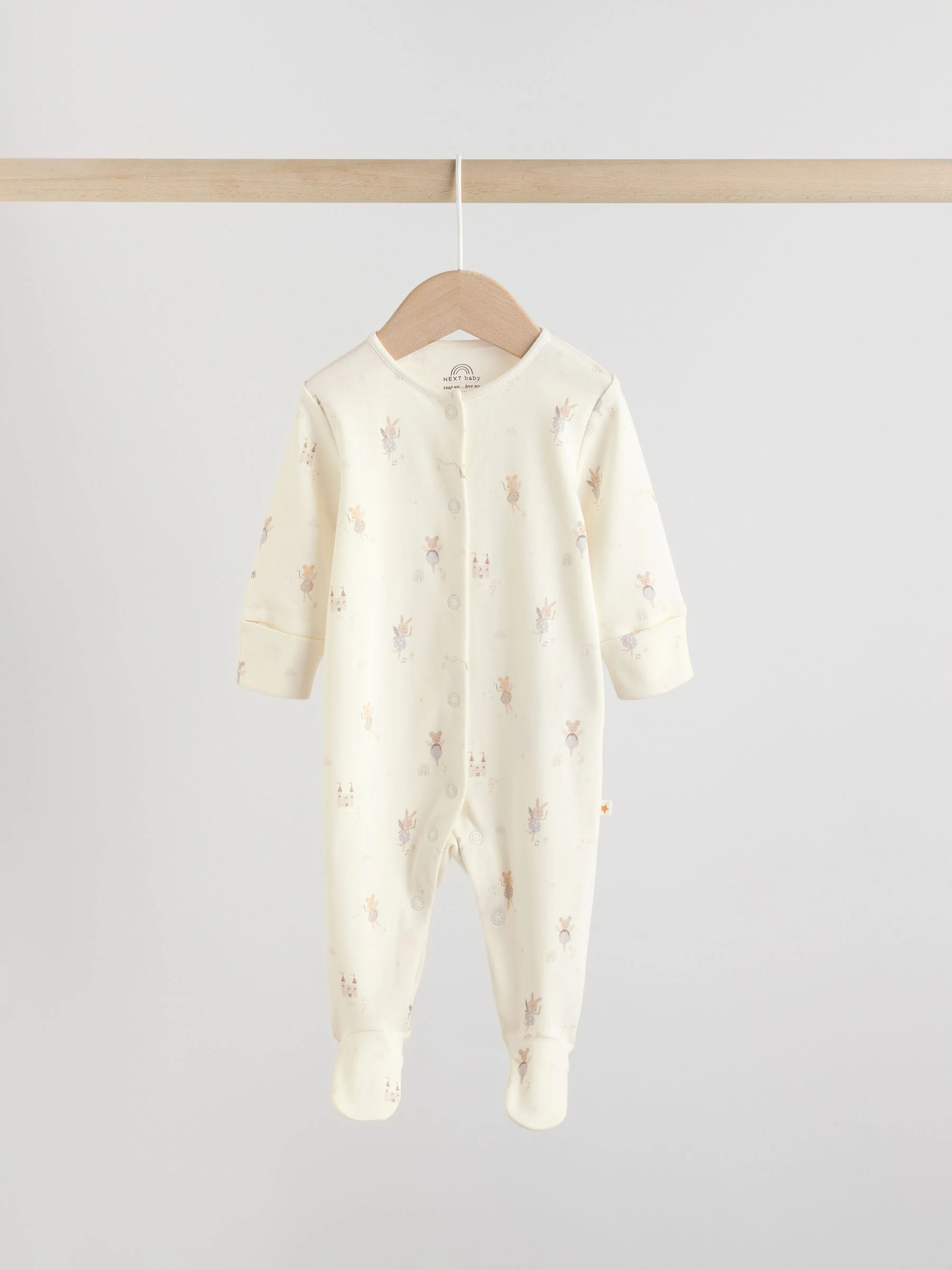 Ecru Fairy Mouse - Set van 3 babypyjama's (0-2jr)