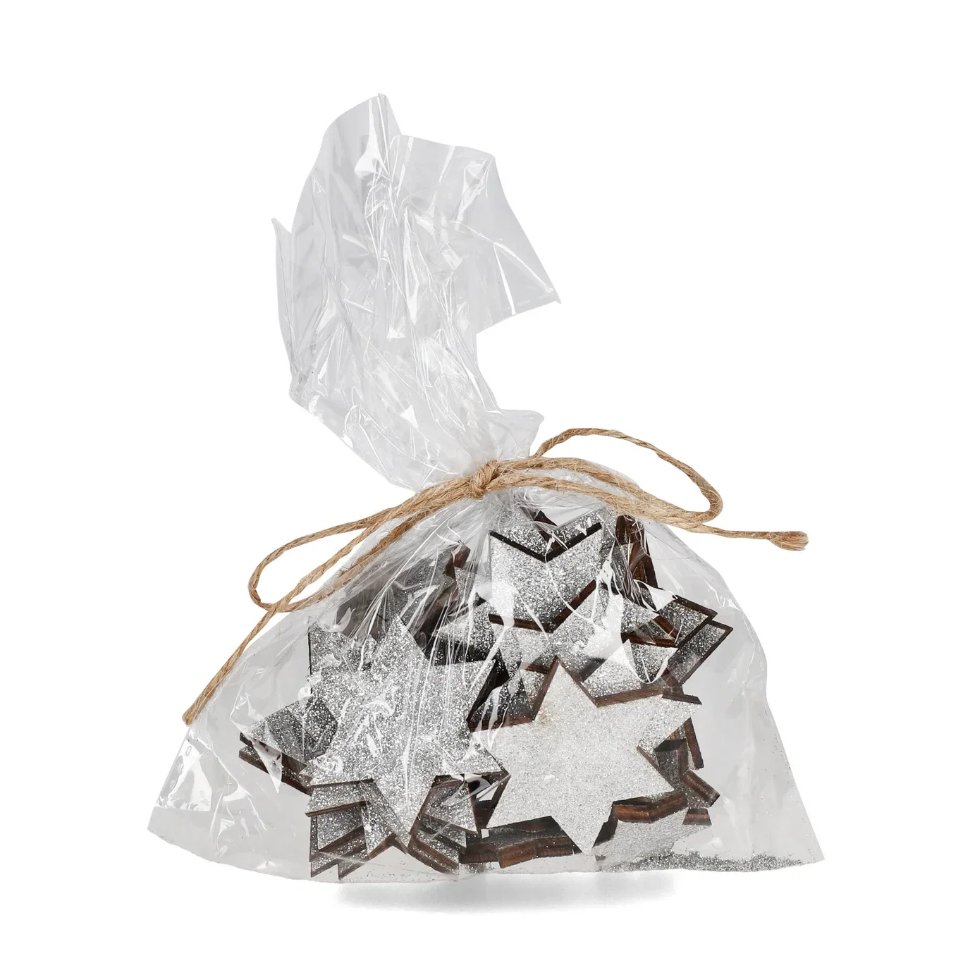 Dekorative stjerner sølv 24 pk