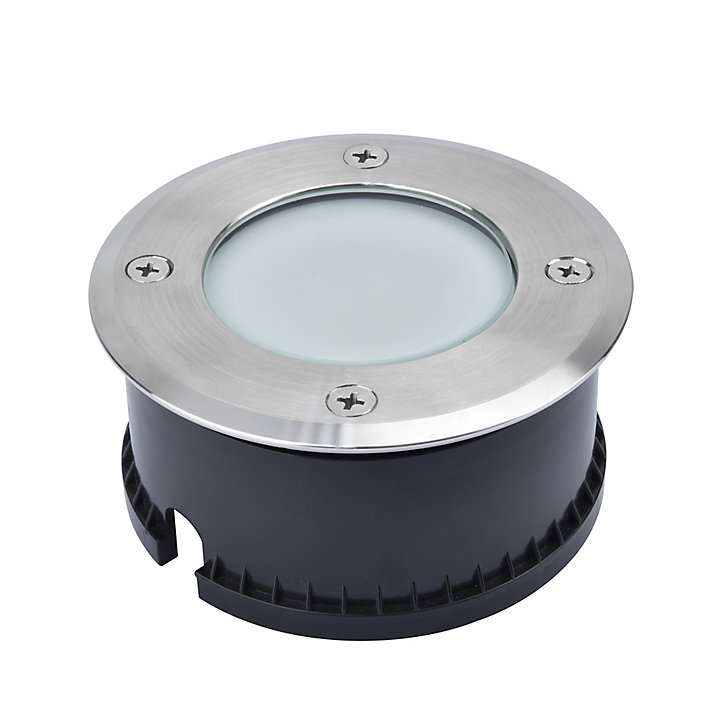 Lumière au sol Flax LED intégrée 500lm IP65 et IP67 GoodHome rond chrome