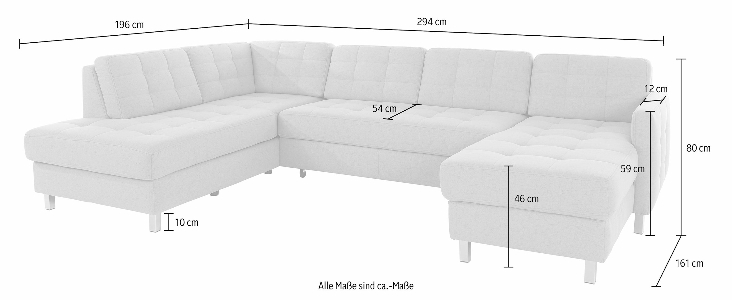 sit&more Wohnlandschaft »Picasso U-Form« wahlweise mit Bettfunktion und Bettkasten