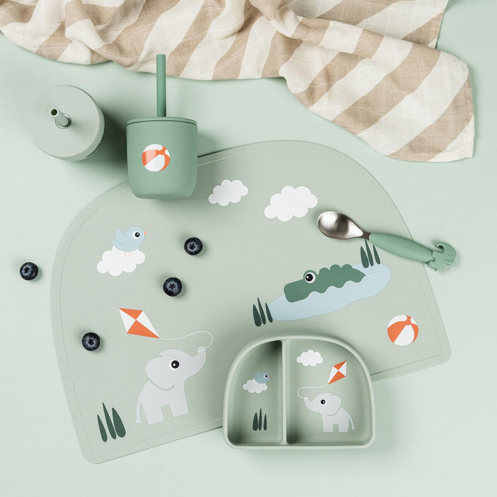 Køb DonebyDeer Playground Green Silikone Sugerørskop 2-Pak