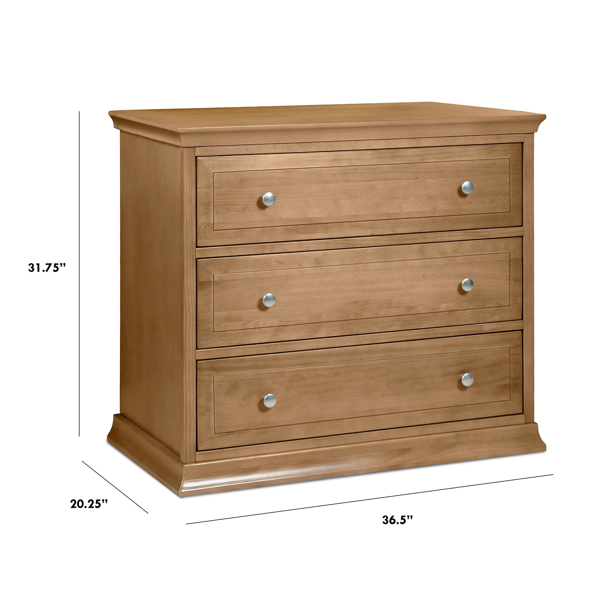 DaVinci Bureau 3 Tiroirs DaVinci - Noisette