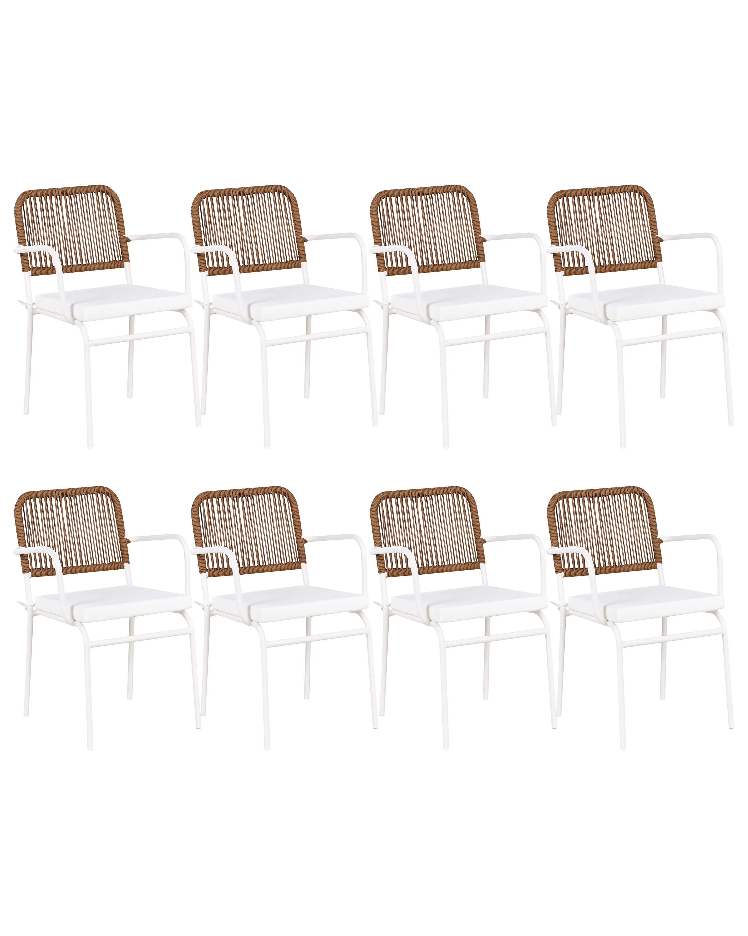Set van 8 stoelen met zitkussen TACENO Metaal Wit
