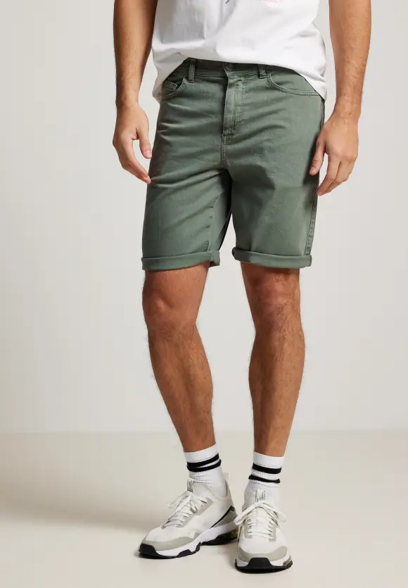 Colored Jeansshorts - dark dust green