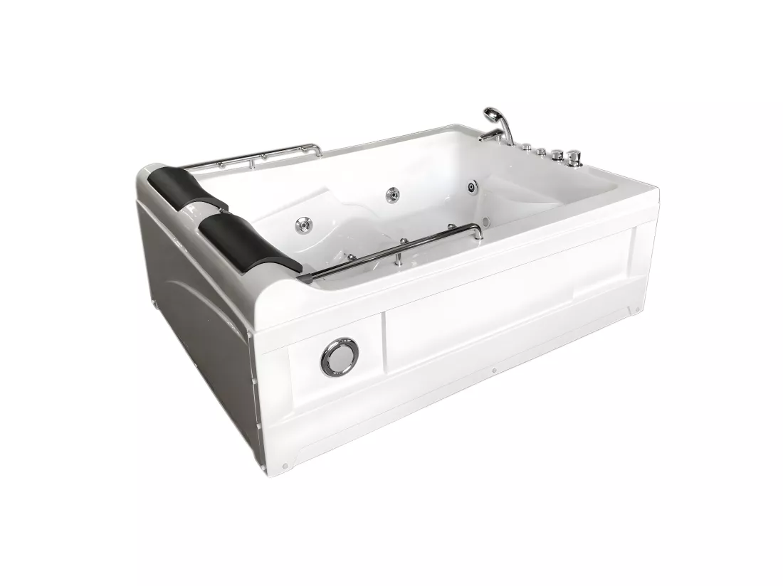 Baignoire Balnèo Blanc 175 X 132 cm Chromothérapie 14 jets – Fleur