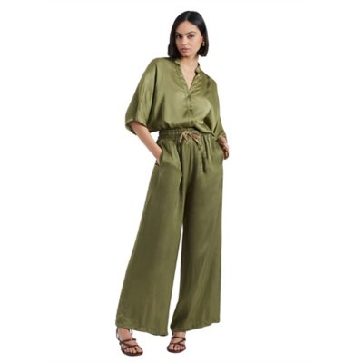 Pantalon femme Fluide Satin Cordon PLEASE