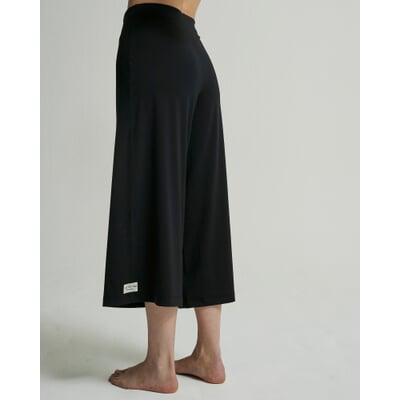 Yoga-3/4-Hose weites Bein, Schwarz
