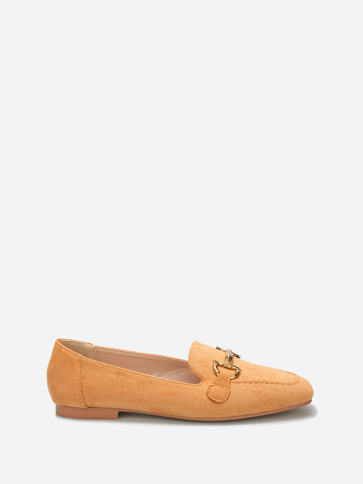 Mocassins en suédine à bride- Camel