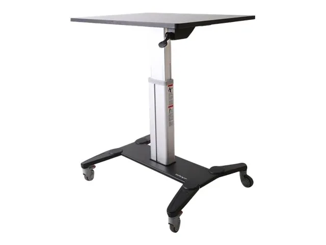 StarTech.com Mobile Standing Desk, Portable Sit Stand Ergonomic Height Adjustable Cart on Wheels, Rolling Computer/Laptop Workstation Table w/ Locking One-Touch Lift for Teachers/Student - Mobile Computer Table (STSCART) - Stativ - for notebook / tas
