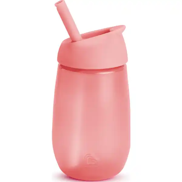Trinkbecher mit Trinkhalm, pink 296 ml