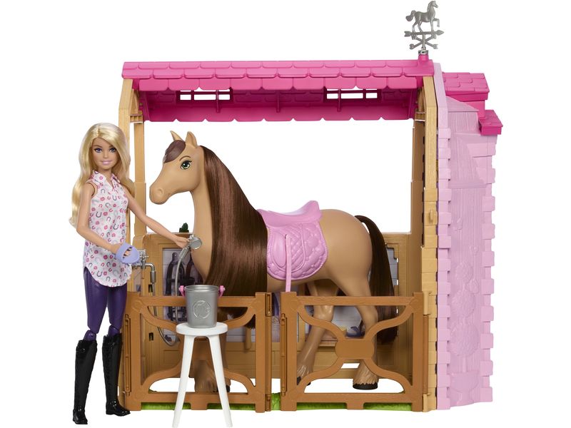 Barbie Spielset Barbie The Ultimate Stable Pferdestall-Spielset mit Puppe, Spielzeugpferd und Zubehör