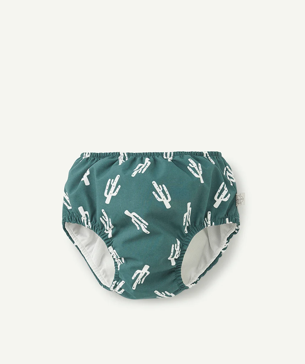 LASSIGMAILLOT DE BAIN COUCHE RÉUTILISABLE BÉBÉ GARÇON VERT IMPRIMÉ CACTUS