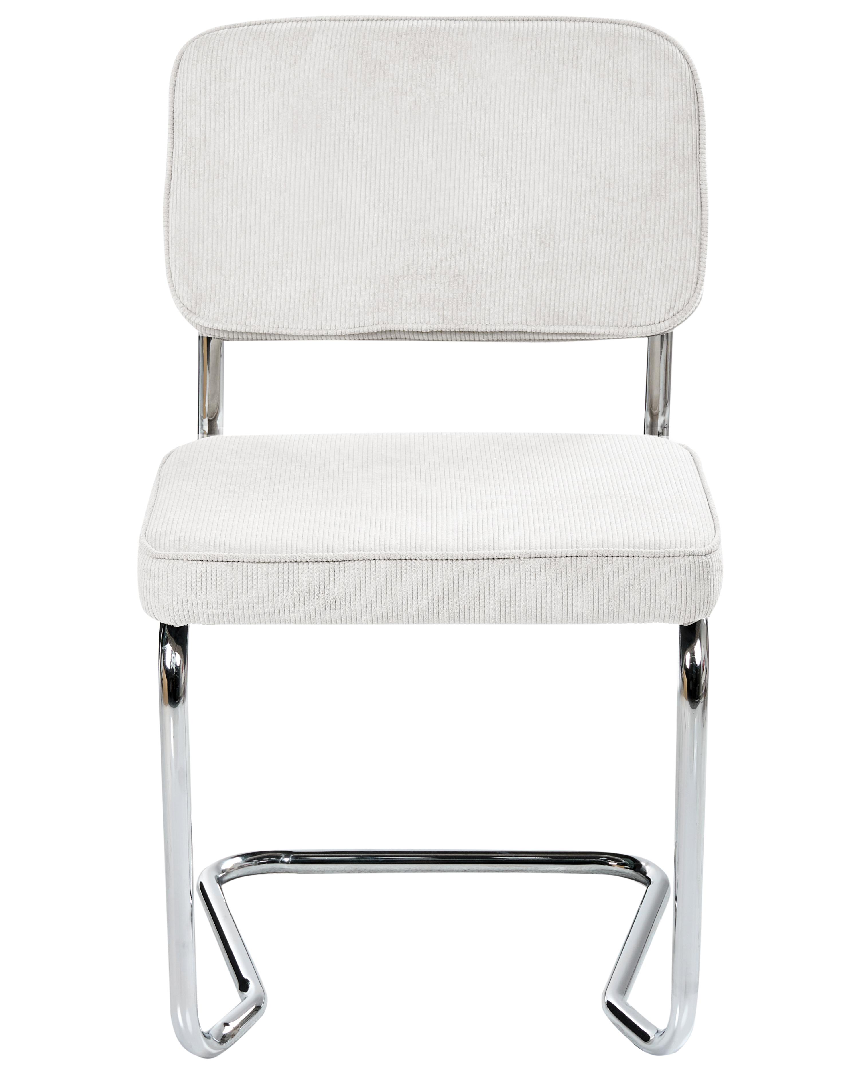 Set van 2 eetkamerstoelen IRWIN Corduroy Gebroken wit