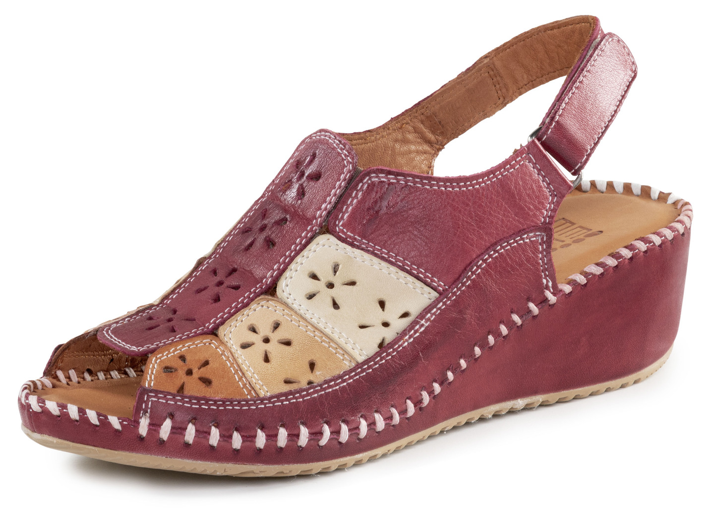 ELENA EDEN Sandalette aus weichem, perforiertem Nappaleder