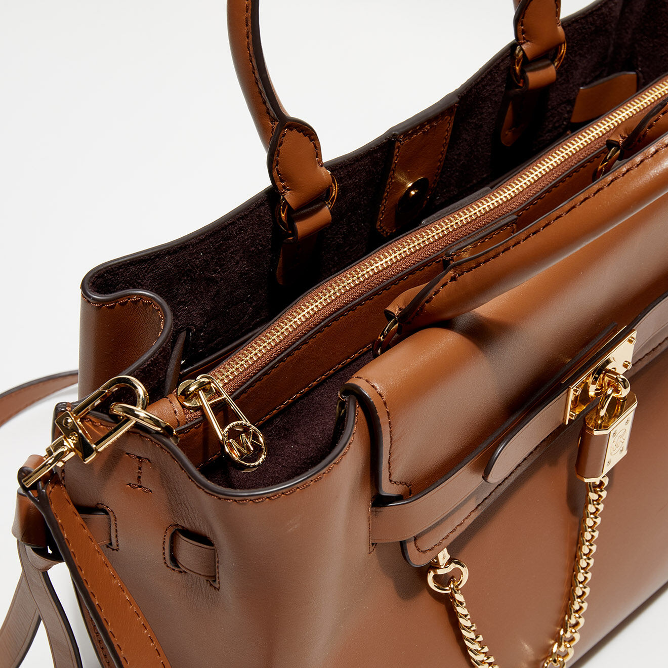Michael Kors Sac à main en Cuir Hamilton Legacy camel - 40x25.5x15 cm