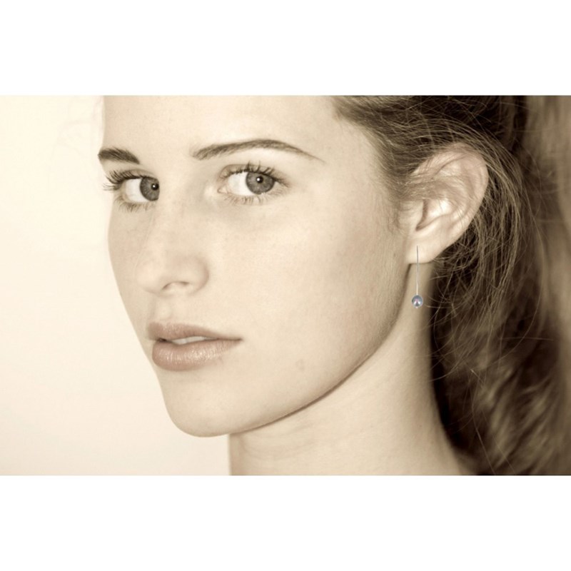 Boucles d'Oreilles Argent Rhodié Crochet Perle de Culture 6 mm - Classics