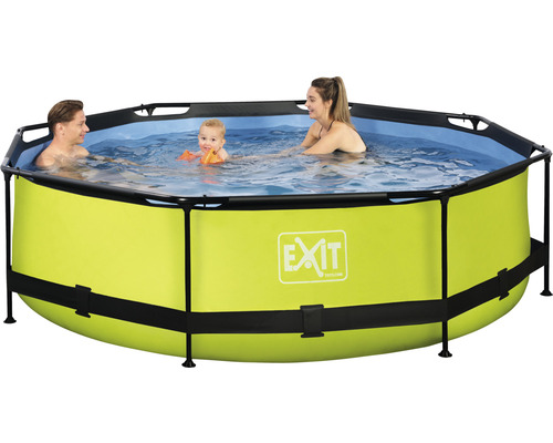 Opbouwzwembad frame zwembadset EXIT Lime rond Ø 300x76 cm incl. patroonfiltersysteem groen
