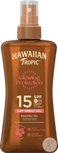 Hawaiian Tropic Huile Solaire Sèche Protectrice IP15 Spray Flacon 200ml