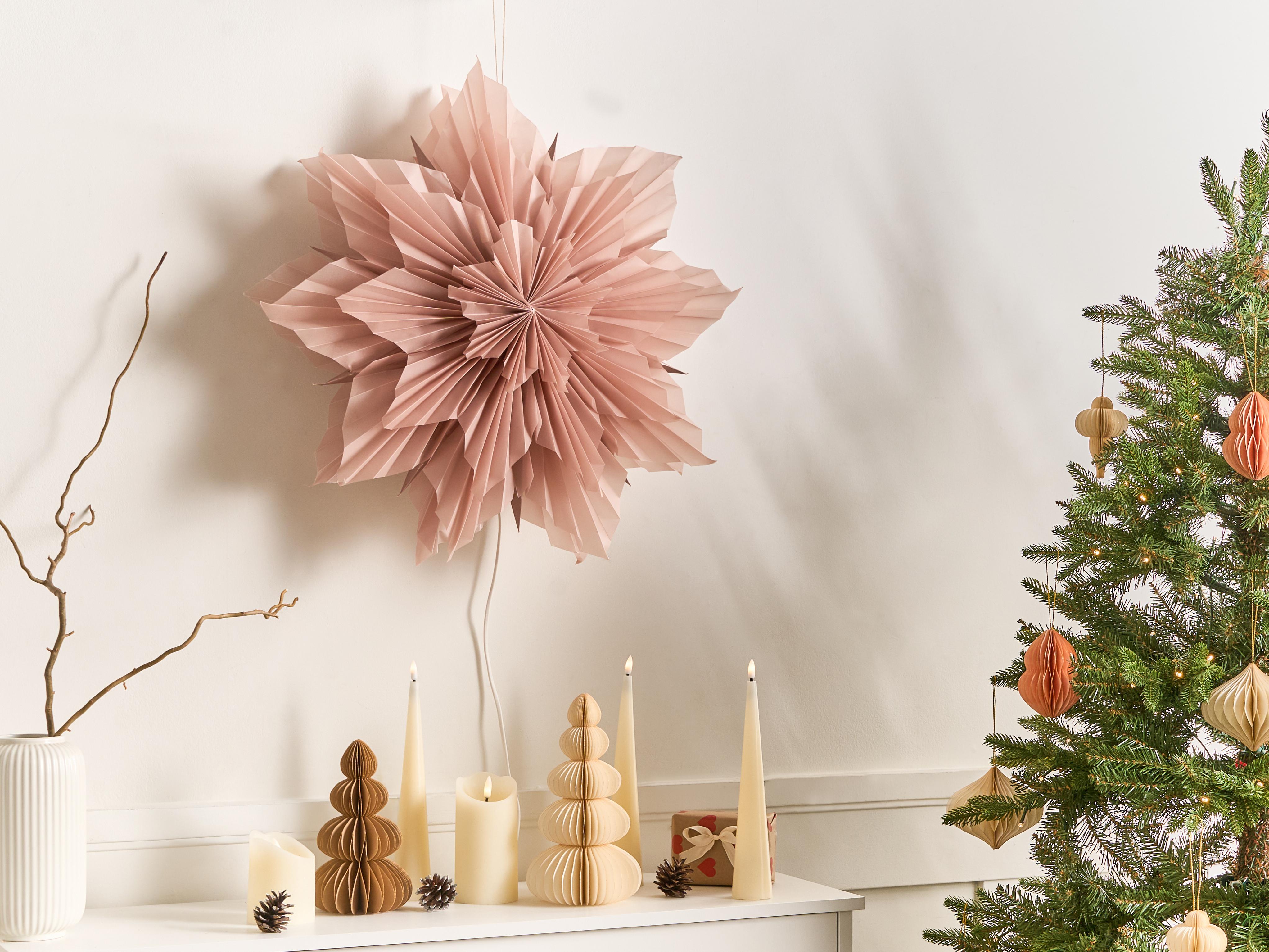 Kerstdecoratie OSTERAN Ster 59 cm Roze